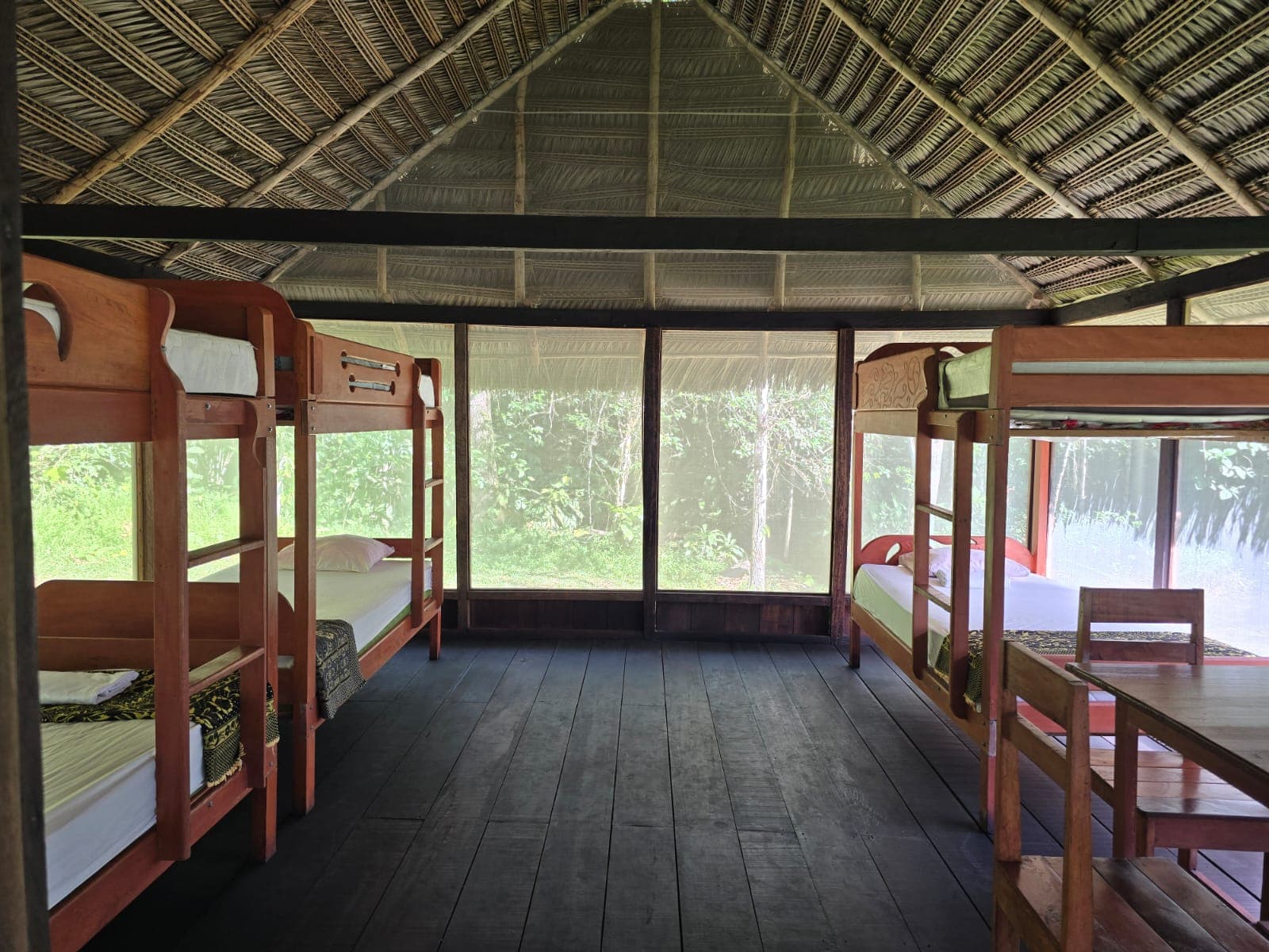 Shared communal tambo sleeping space at Dreamglade